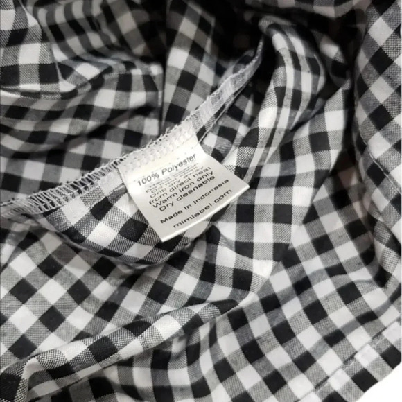 MLM Label Black White Gingham Waterfall Off Shoulder Blouse XS - Picture 4 of 5